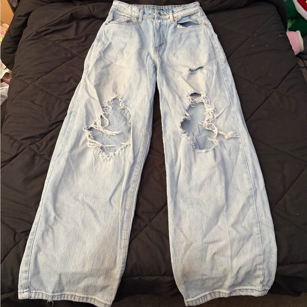 Wild Fable High Waisted Baggy Ripped Jeans